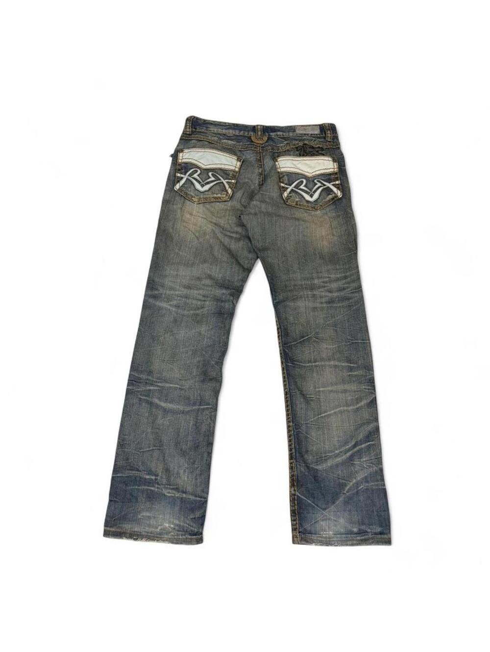 Crazy EXR mud wash denim jeans with back pockets design